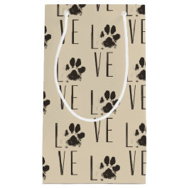 Pet Paw Print Liebe Typografie Muster Kleine Geschenktüte