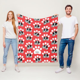 Pet Paw Print Pawprint Foto Fleecedecke
