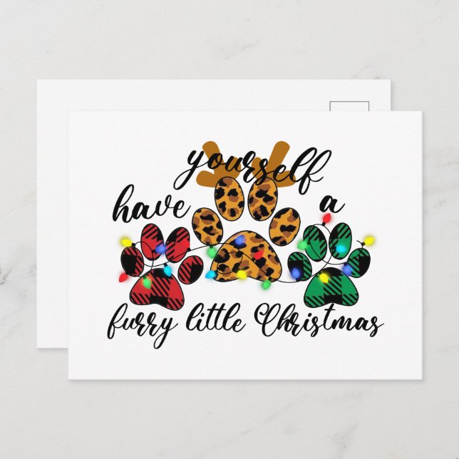 Pet Paws haben sich ein zorniges Weihnachtsfest Postkarte (Vorne/Hinten)