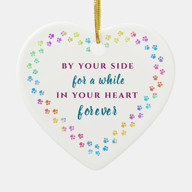 Pet Paws Memorial Name Jahr hinzufügen Sake Weihna Keramik Ornament (Vorne)