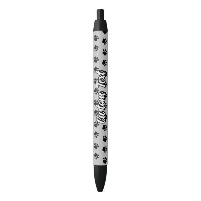Pet Paws Pattern Black Ink Pen Kugelschreiber (Vorderseite Vertikal)