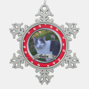 Pet Pay Print Foto Keepake Schneeflocken Zinn-Ornament