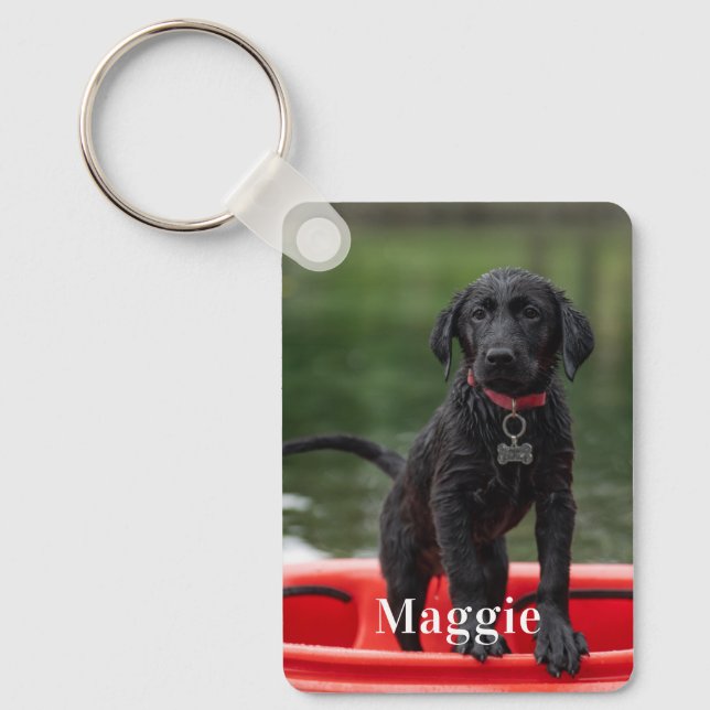 Pet Photo Keychain Custom Two Photo Double Sided Schlüsselanhänger (Vorderseite)