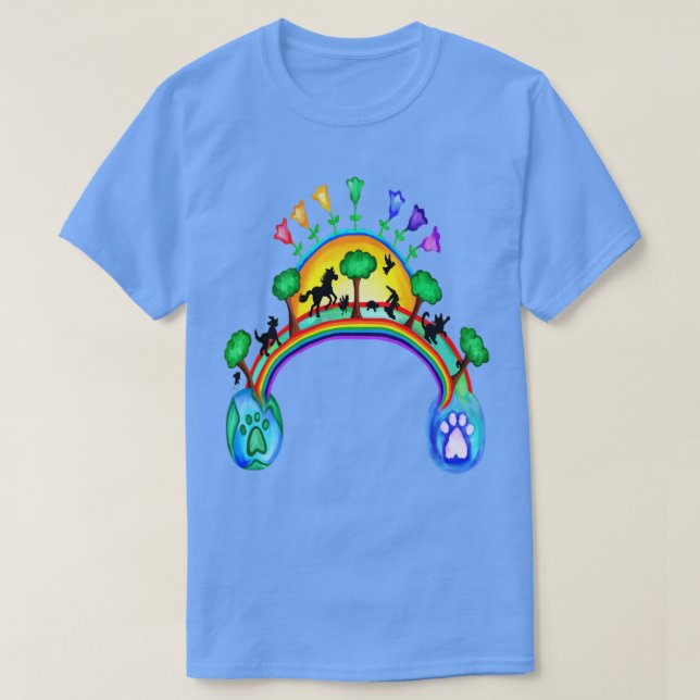Pet Rainbow Bridge Journey T-Shirt (Design vorne)