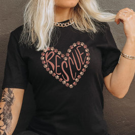 Pet Rescue Paw Print Heart T-Shirt - Pink Pay Druc