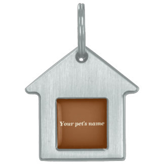 Pet’s Name With Brown Background on House Shaped Tiermarke
