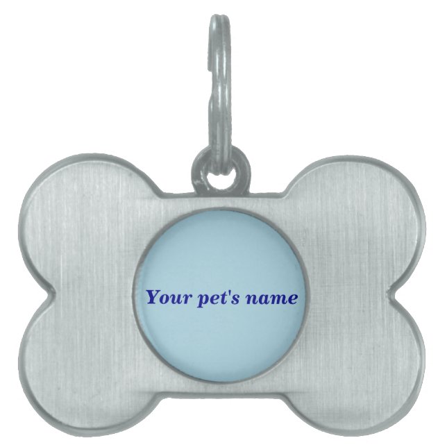 Pet’s Name With Light Blue on Boned Shaped Tiermarke (Vorderseite)