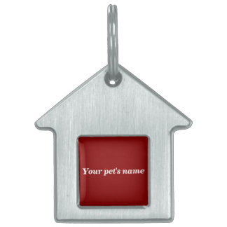 Pet’s Name With Red Background on House Shaped Tiermarke