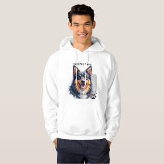Pet’s Simple Modern Name & Photo Custom Design Hoodie