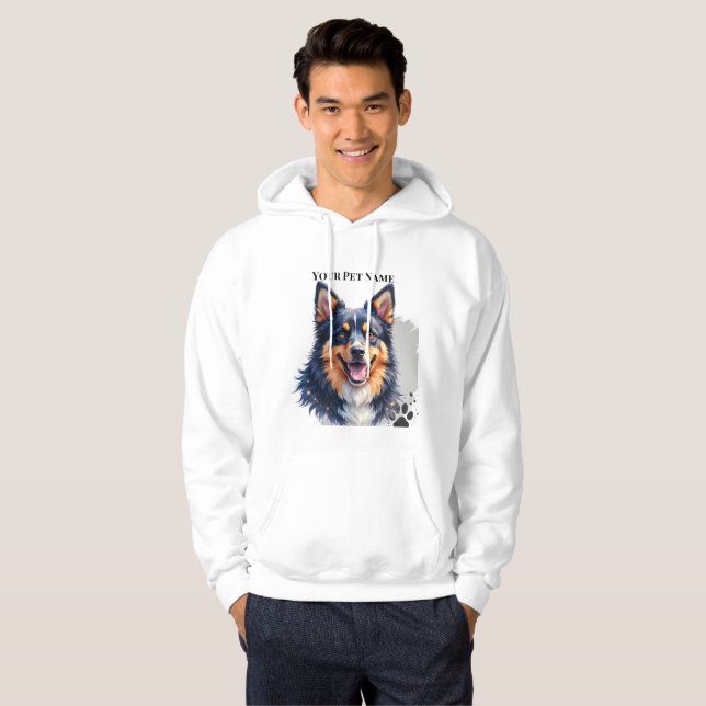 Pet’s Simple Modern Name & Photo Custom Design Hoodie (Vorne ganz)