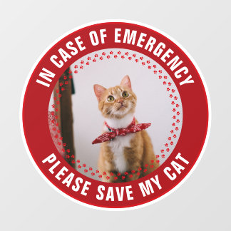 Pet Safety Alert Custom Cat Photo First Responder Fensteraufkleber