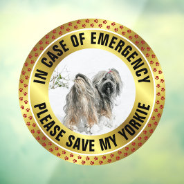 Pet Safety Alert Custom First Responder Dog Photo Fensteraufkleber