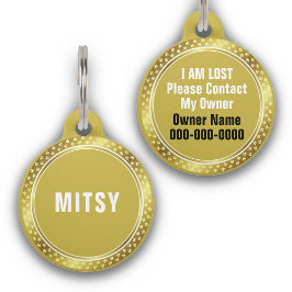Pet Safety Custom Gold Medallion Dog Paw Haustiermarke