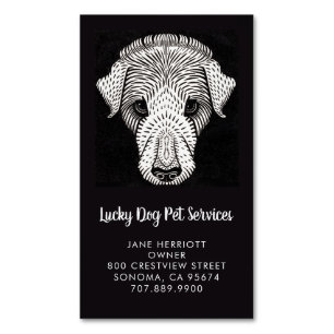 Pet Services Dog Walker Groomer Daycare Business Magnetische Visitenkarte