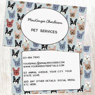 Pet Services French Bulldog Business Card Visitenkarte