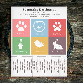 Pet-Services und Farbquadrate reißen den Flyer Str