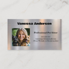 Pet-Sitter aus Shiny Metal Visitenkarte