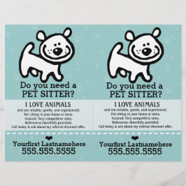 Pet Sitter.Dog Sitter.2 für 1.Anpassbar. Flyer