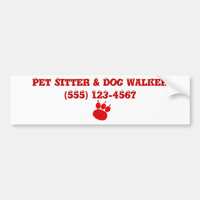 Pet Sitter & Dog Walker Paw Print Autoaufkleber (Vorne)