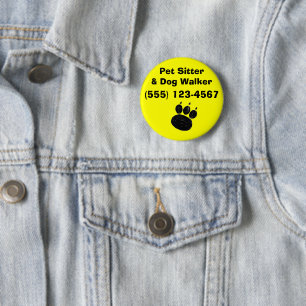 Pet Sitter & Dog Walker Paw Print Button