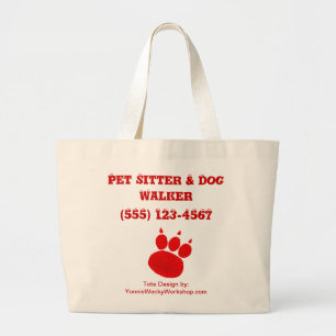 Pet Sitter & Dog Walker Paw Print Jumbo Stoffbeutel