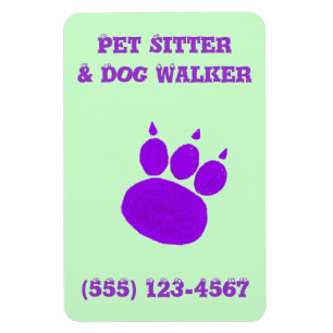Pet Sitter & Dog Walker Paw Print Magnet