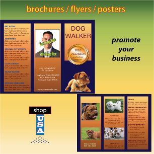 Pet Sitter Dog Walker 🐾 Trifold Broschüre