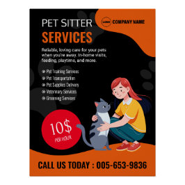 Pet Sitter Glossy Poster