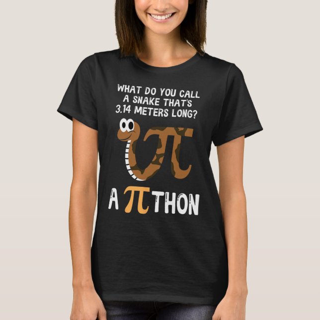 Pet Snake Math Pi Day Python T-Shirt (Vorderseite)
