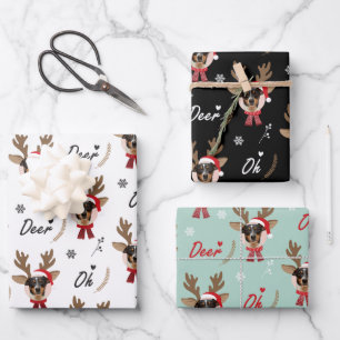 Pet Star   Custom Face Foto Rentier Weihnachten Geschenkpapier Set