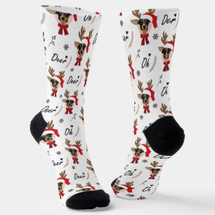 Pet Star Custom Face Foto Rentier Weihnachten Socken