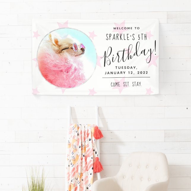 Pet Star | Foto Hund Geburtstagspartys Banner (Insitu)