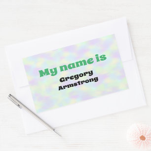 Pet Star Funny Budgies Name Tag Rechteckiger Aufkleber