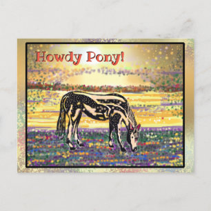 Pet Star Sunset Pony "Howdy" Postkarte