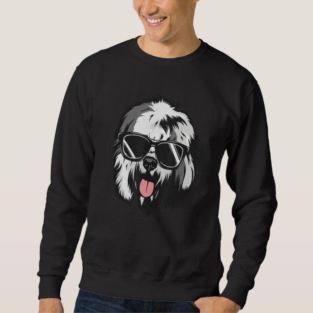 Pet Sunglasses Breed Dog  Old Englisch Sheepdog Sweatshirt (Vorderseite)