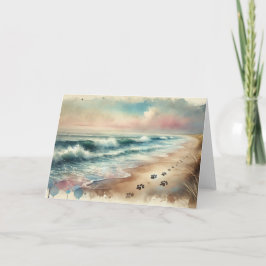 Pet Sympathy Beach Watercolor Card Karte