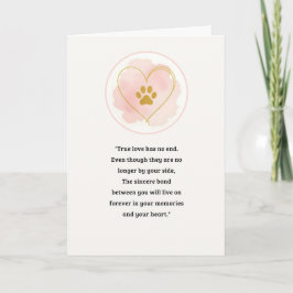 Pet Sympathy Card Liebe Paw Serie Karte