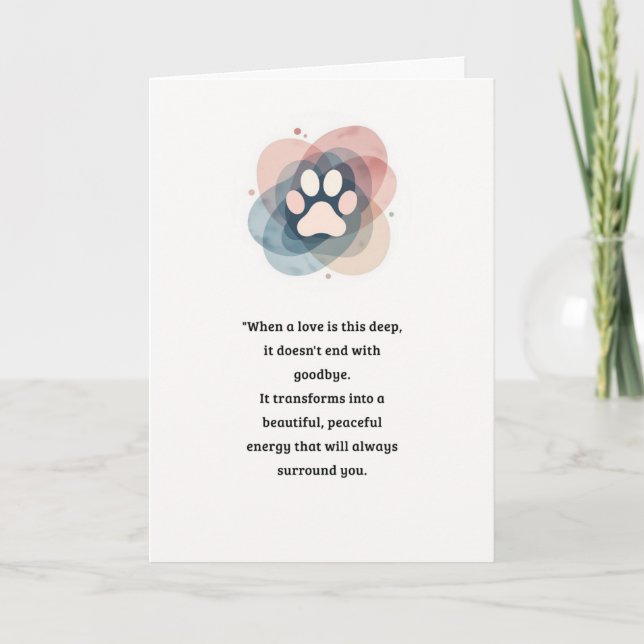 Pet Sympathy Card Liebe Paw Serie Karte (Vorderseite)