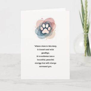 Pet Sympathy Card Liebe Paw Serie Karte