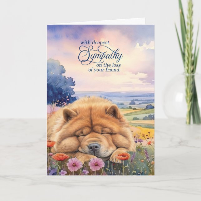 Pet Sympathy Chow Chow Dog Wildflowers Karte (Vorderseite)