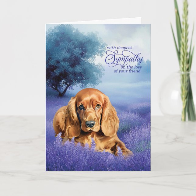 Pet Sympathy Cocker Spaniel Dog Lavender Karte (Vorderseite)