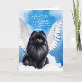 Pet Sympathy Loss of a Dog Black Pomeranian Angel Karte