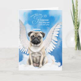 Pet Sympathy Loss of a Dog Pug Angel Karte