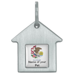 Pet-Tag mit Flagge des Illinois-Staat Tiermarke