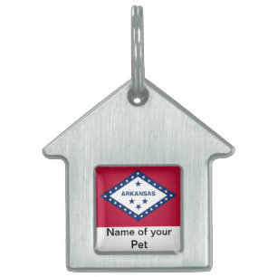 Pet-Tag mit Flagge des Staat Arkansas Tiermarke