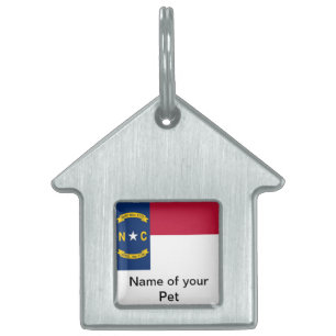Pet-Tag mit Flagge des Staat North Carolina Tiermarke