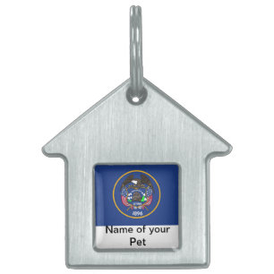 Pet-Tag mit Flagge des Utah-Staat Tiermarke
