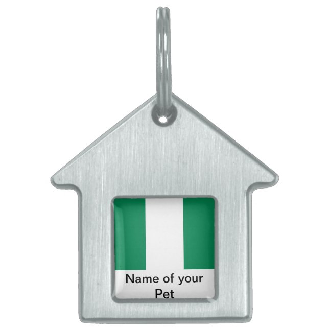 Pet-Tag mit Flagge Nigerias Tiermarke (Vorderseite)