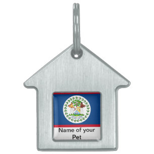 Pet-Tag mit Flagge von Belize Tiermarke