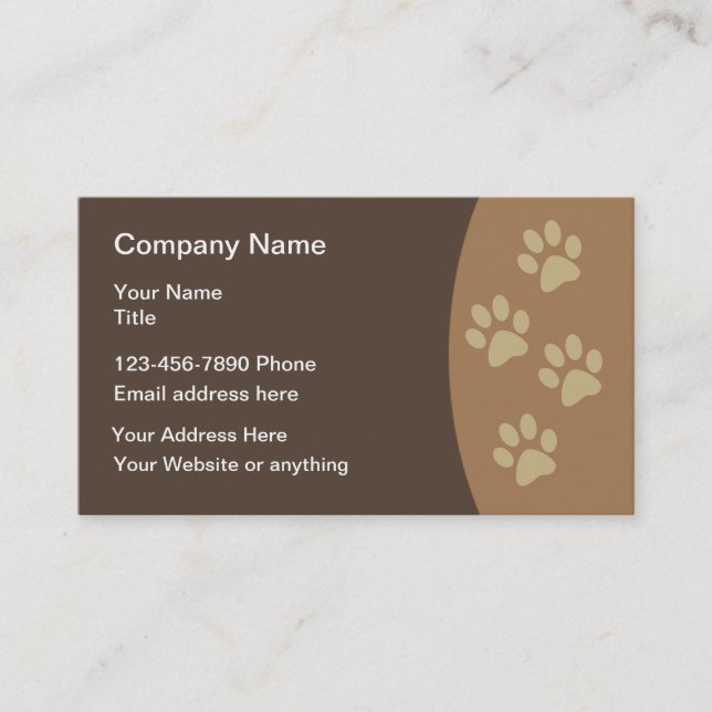 Pet Theme Paw Print Business Cards Visitenkarte (Vorderseite)